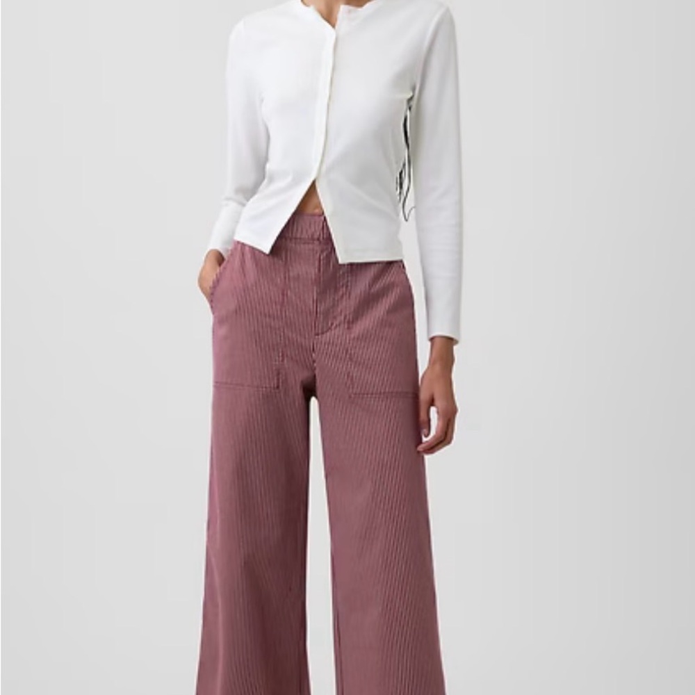 Gap Wide Leg Corduroy Pants in Dark Red